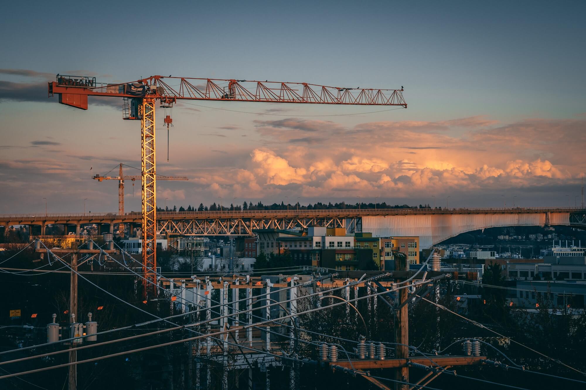 Beautiful View Construction Site City Sunset (1)